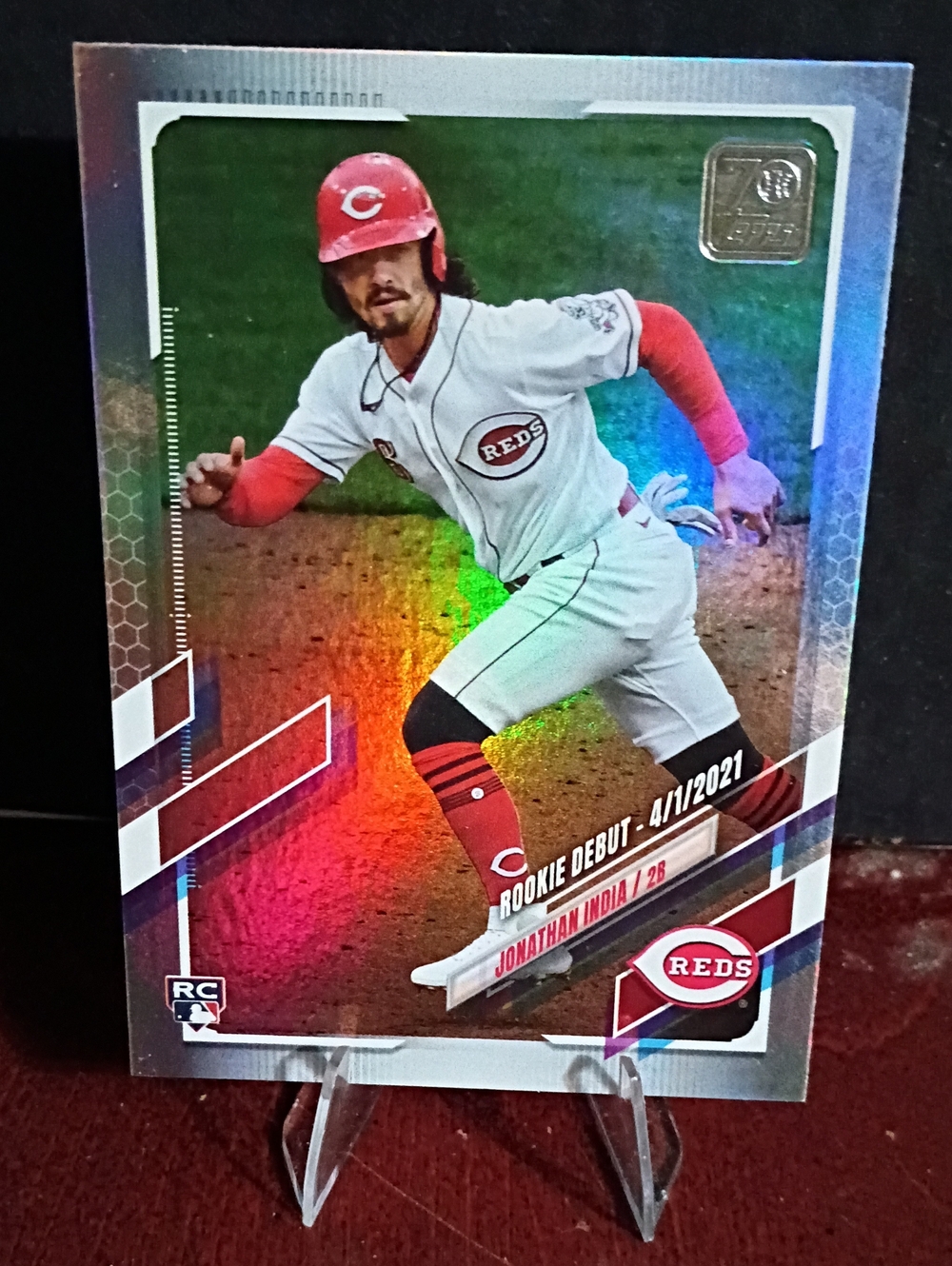 2021 Topps Chrome Update Jonathan India Rookie Debut Purple Refractor